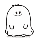 Smiley Ghost Drawing Sticker