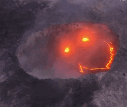 Smiley Girl Lava Volcano GIF