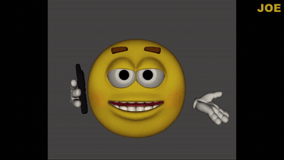Smiley Holding Cell Phone Joe GIF