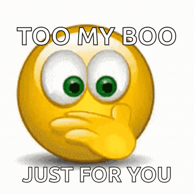 Smiley Holding Heart Saying Too My Boo GIF