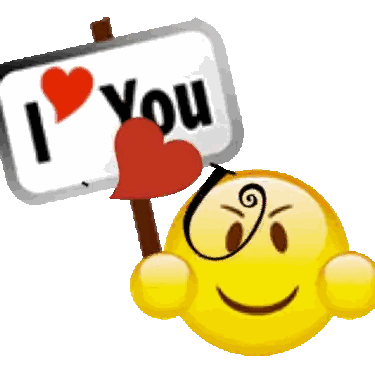 Smiley Holding I Love You Sign Sticker