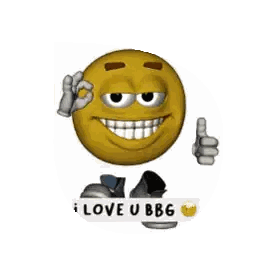 Smiley Holding Sign Saying I Love U BBC Sticker