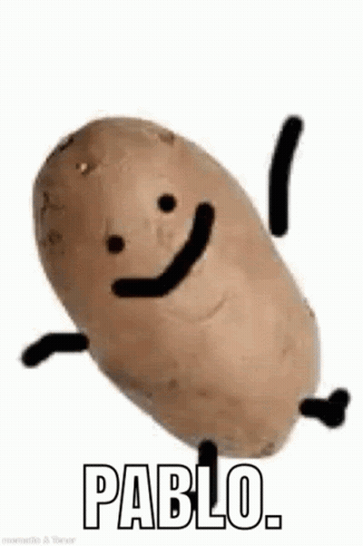 Smiley Potato With Arms And Legs GIF