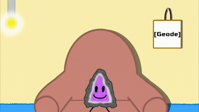 Smiley Rock With Geode Sign GIF