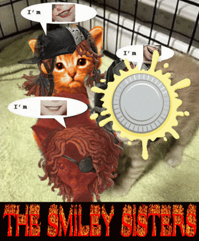 Smiley Sisters Cat And Woman Talking GIF