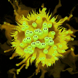 Smiley Trippy Color Burst GIF