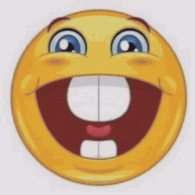 Smiley With Big Smile And Missing Teeth GIF