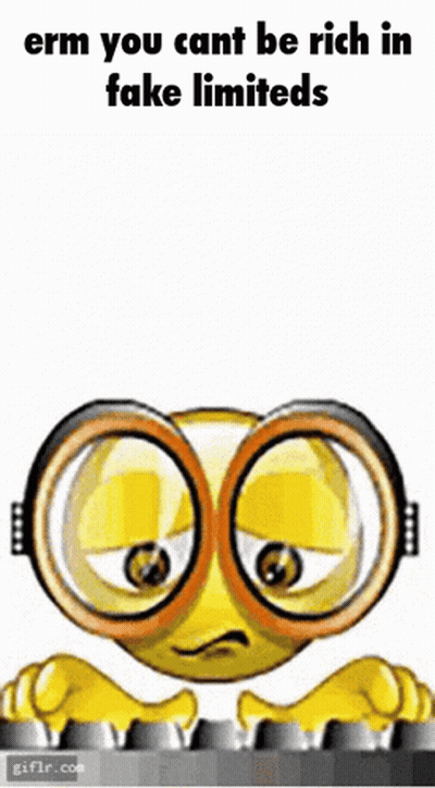 Smiley With Glasses Typing And Saying You Cant Be Rich In Fake Limiteds GIF