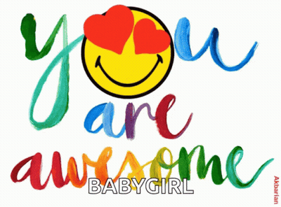 Smiley With Heart Eyes You Are Awesome Babygirl GIF