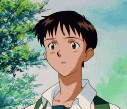 Smiling And Walking Shinji GIF