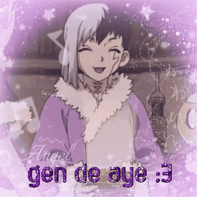 Smiling Anime Character Angel Gen De Aye :3 GIF