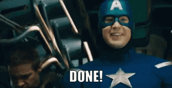 Smiling Avengers Captain America Done GIF