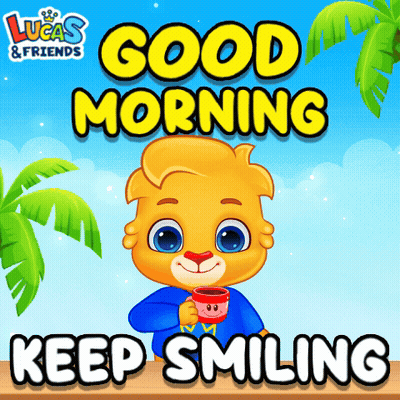 Smiling Bear Holding Coffee GIF