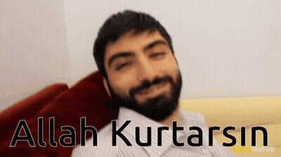 Smiling Bearded Man Allah Kurtarsin GIF