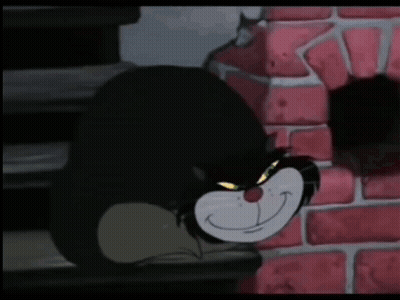 Smiling Black Cat With Yellow Eyes GIF