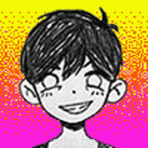 Smiling Boy Black And White Drawing Pink And Yellow Background GIF
