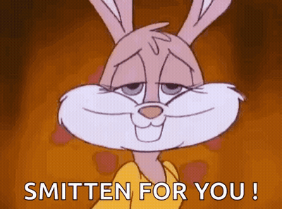 Smiling Bunny Saying Smitten For You GIF