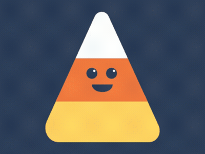 Smiling Candy Corn On Blue Background GIF
