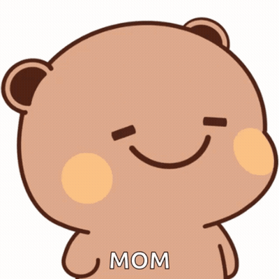 Smiling Cartoon Bear With Mom GIF