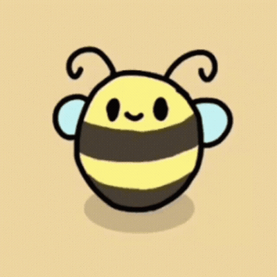 Smiling Cartoon Bee With Wings GIF
