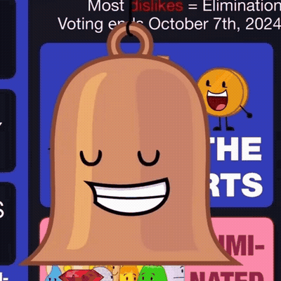 Smiling Cartoon Bell In Front Of Most Dislikes = Elimination Sign GIF