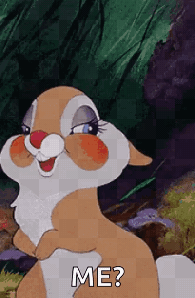 Smiling Cartoon Bunny Asking Question GIF