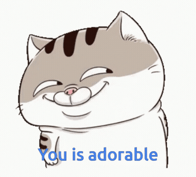 Smiling Cartoon Cat Saying You Is Adorable GIF