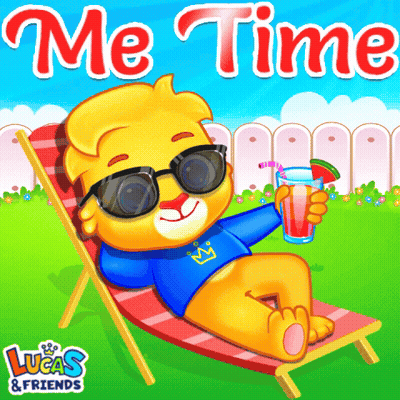 Smiling Cartoon Cat With Purple Pillow GIF