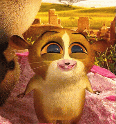 Smiling Cartoon Cat With White Face Spot GIF
