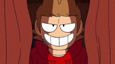 Smiling Cartoon Character Behind Curtain GIF