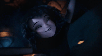 Smiling Cartoon Character Looking Up GIF