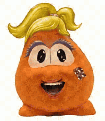 Smiling Cartoon Character With Ponytail And Butterfly GIF