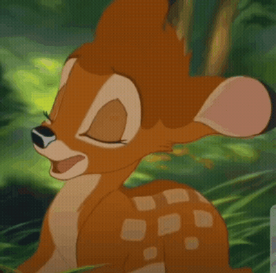 Smiling Cartoon Deer In Forest GIF