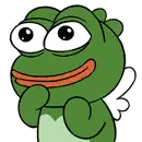 Smiling Cartoon Frog Covering Mouth Sticker