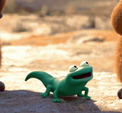 Smiling Cartoon Lizard GIF