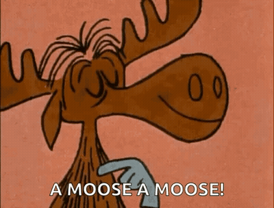 Smiling Cartoon Moose Saying A Moose GIF