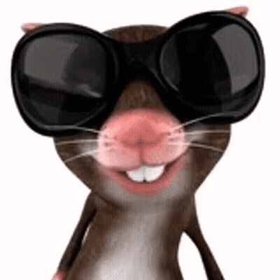 Smiling Cartoon Mouse In Sunglasses GIF