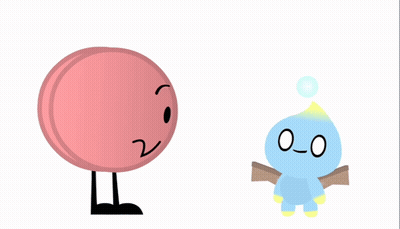 Smiling Cartoon Next To Blue Character GIF