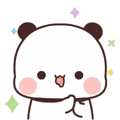 Smiling Cartoon Panda Surrounded By Diamonds Sticker