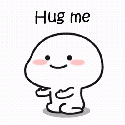 Smiling Cartoon Saying Hug Me GIF