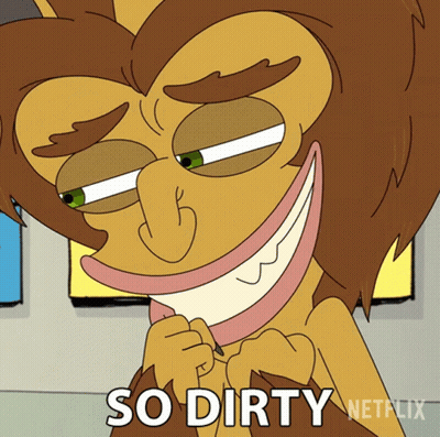 Smiling Cartoon Saying So Dirty GIF
