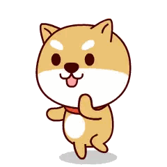 Smiling Cartoon Shiba Inu Dog Sticker