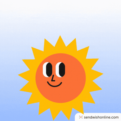 Smiling Cartoon Sun With SendWishOnline.Com GIF