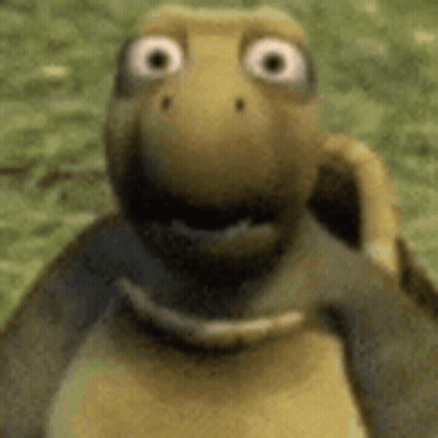 Smiling Cartoon Turtle On Grass GIF