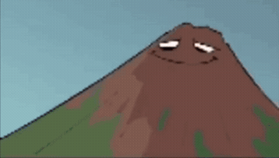 Smiling Cartoon Volcano GIF