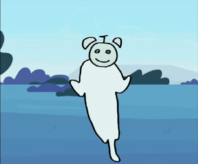 Smiling Cartoon White Bear GIF