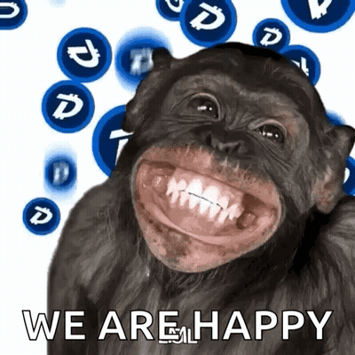 Smiling Chimpanzee We Are Happy GIF