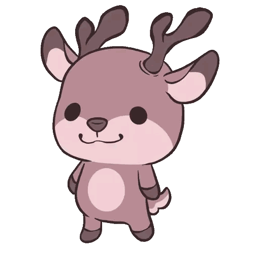 Smiling Deer With Antlers Sticker