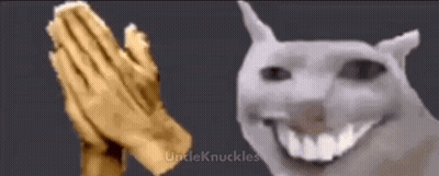 Smiling Dog Next To Praying Hand And Praying Dog GIF