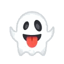 Smiling Ghost With Tongue Out Sticker